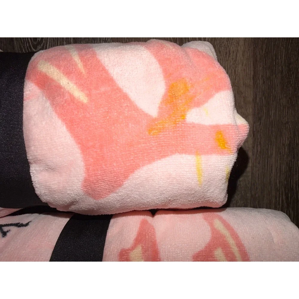 Kate Spade Beach Towel Set 2 Oversized Flamingo Poolside Cotton Tropical